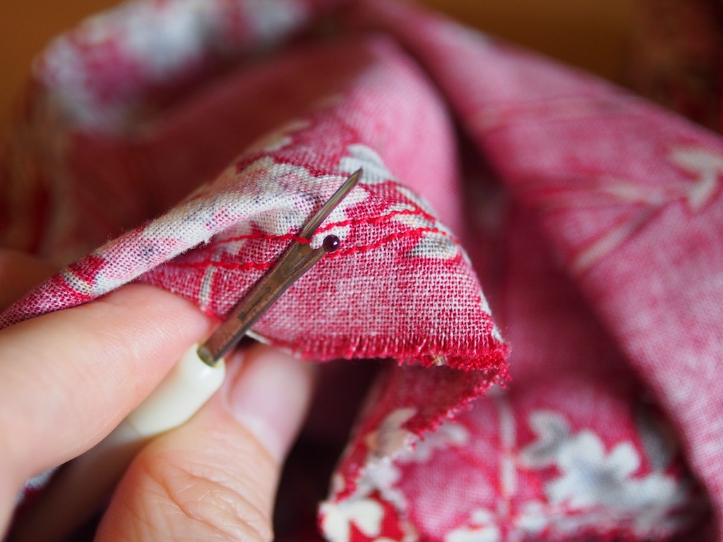 Fixing a seam on sewn item